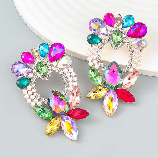 Jewelry WholesaleWholesale Alloy Diamond Set Pearl Floral Earrings JDC-ES-JL992 Earrings 氿乐 %variant_option1% %variant_option2% %variant_option3%  Factory Price JoyasDeChina Joyas De China