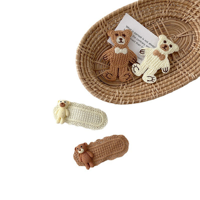 Wholesale Cute Plush Bear Hairpin Side Clip JDC-HC-tengZ002