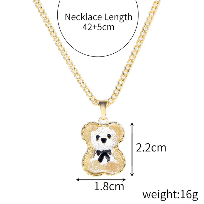 Accesorios de collar Pearl Bear al por mayor Cadena de suéter JDC-Ne-Many009