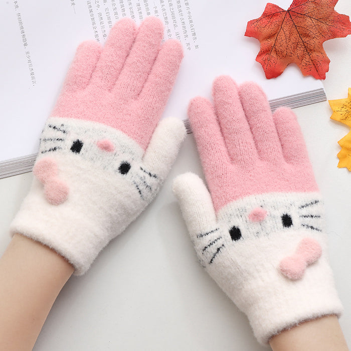 Wholesale Gloves Knitted Cute Cartoon Kids Thickened Warm Gloves JDC-GS-HaiD005