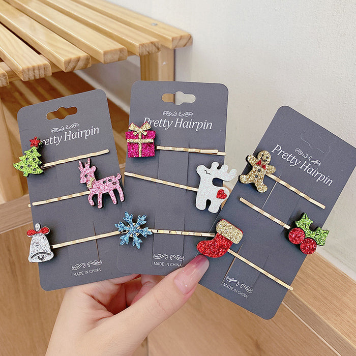 Wholesale Hair Clips Alloy Christmas Collection 3pcs JDC-HC-QiYuan001