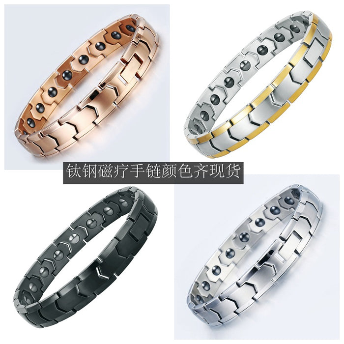 Wholesale Bracelet Stainless Steel Health Magnet Men's Bracelet MOQ≥2 JDC-BT-XingYu004