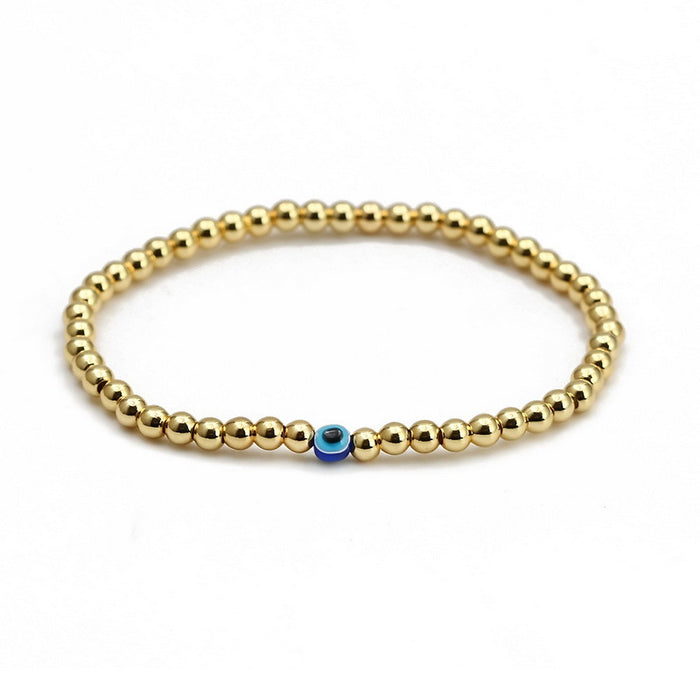 Wholesale Blue Eyes Copper Bead Braided Adjustable Bracelet JDC-BT-YingH013