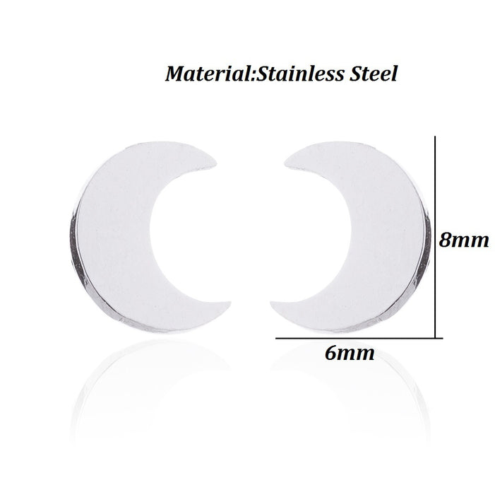 Wholesale Stainless Steel Moon Earrings JDC-ES-SS016