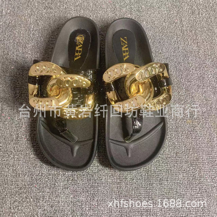 Wholesale Open Toe Metal Buckle Platform Platform Sandals JDC-SD-Qianh008