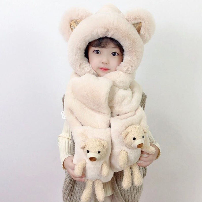 Wholesale Scarf Cotton Thickened Ear Guards Warm Plush Gloves Hat 3 Piece Set JDC-SF-Manyue001