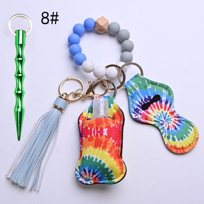 Wholesale Keychains Silicone Beads Wood Beads Lipstick Bag Set MOQ≥3 JDC-KC-LFeng005
