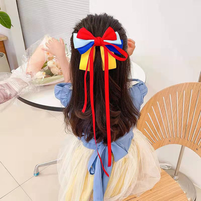 Wholesale princess bow ribbon hairpin for girls JDC-HC-DR003