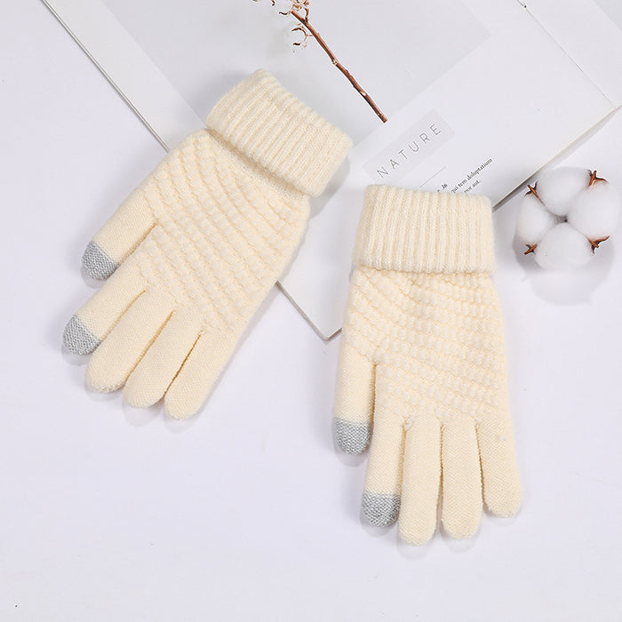 Wholesale Gloves Imitation Cashmere Solid Color Warm Touch Screen MOQ≥2 JDC-GS-ZhongR001