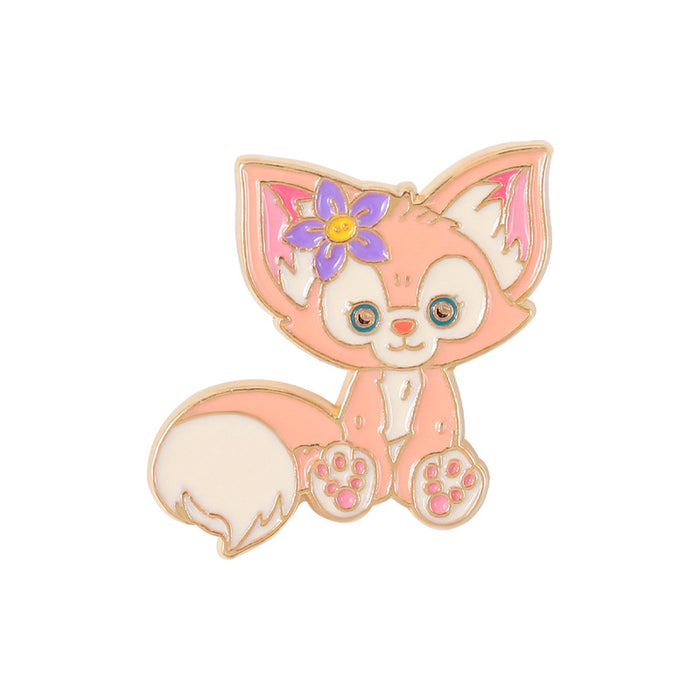 Mascota al por mayor linda pequeña broche de zorro rosa metal jdc-bc-qih010
