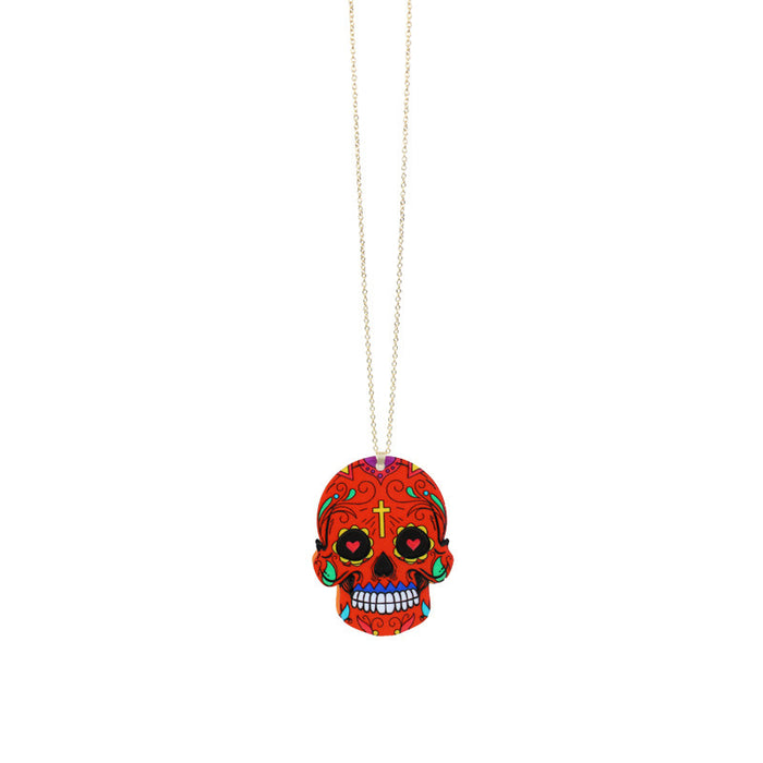 Wholesale Acrylic Personality Skull Hip Hop Pendant Fashion Couple Necklace JDC-NE-HH005