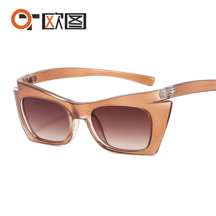 Wholesale Sunglasses PC Full Frame Cat Eyes JDC-SG-OuT037