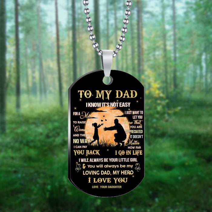 Collar de acero inoxidable al por mayor llavero Día del padre Ornamento MOQ≥2 JDC-Ne-Huh002