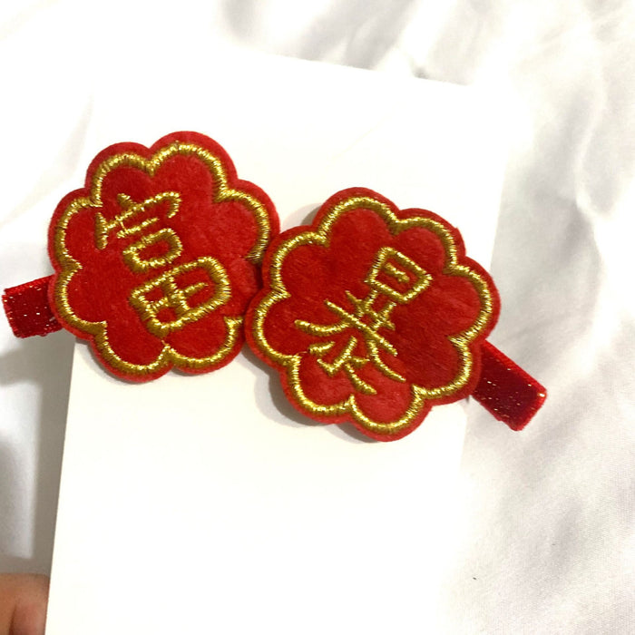 Wholesale cloth red girly heart hair clip velvet JDC-HC-Chengfei004