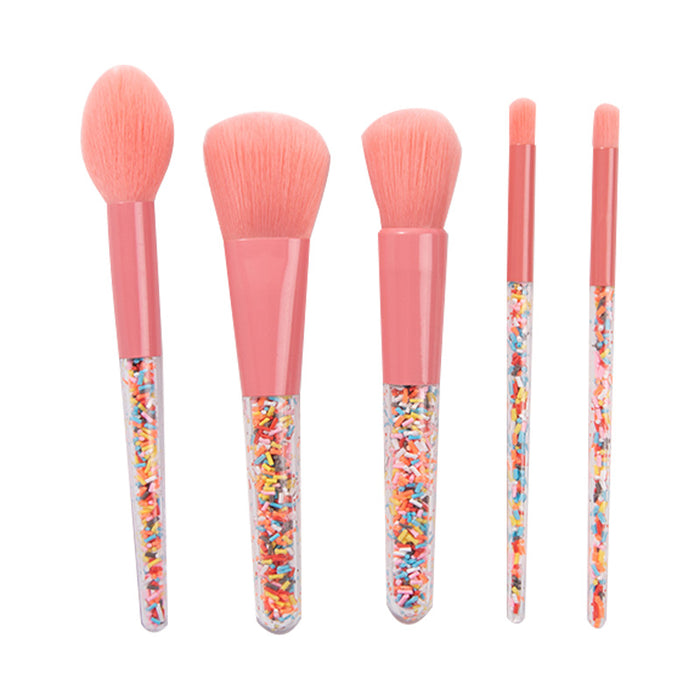 Wholesale Fiber Plastic Candy Makeup Brush Beauty Tool Set MOQ≥3 JDC-MB-YueG001