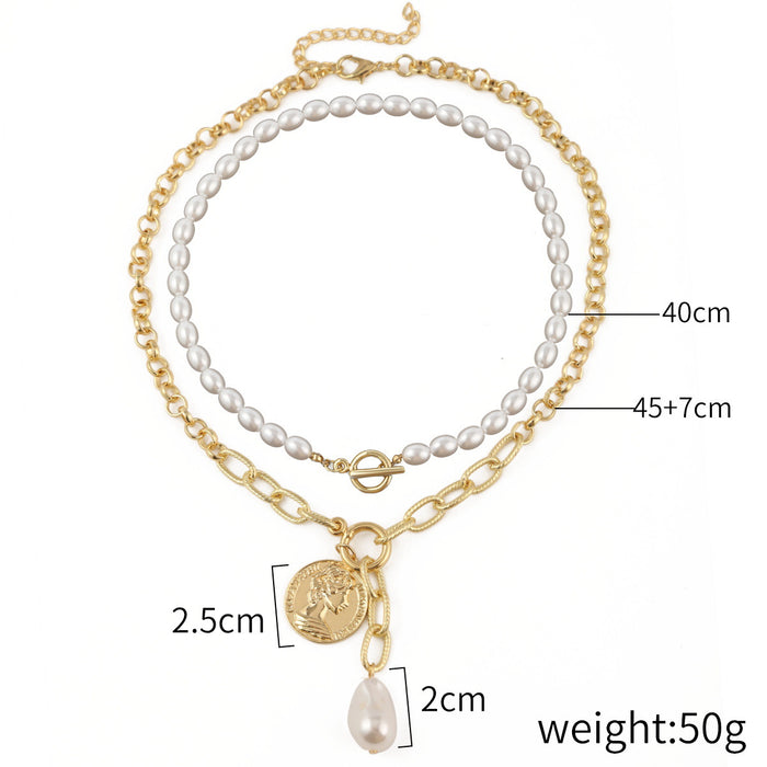 Wholesale baroque pearl pendant necklace women all match JDC-NE-ManY006