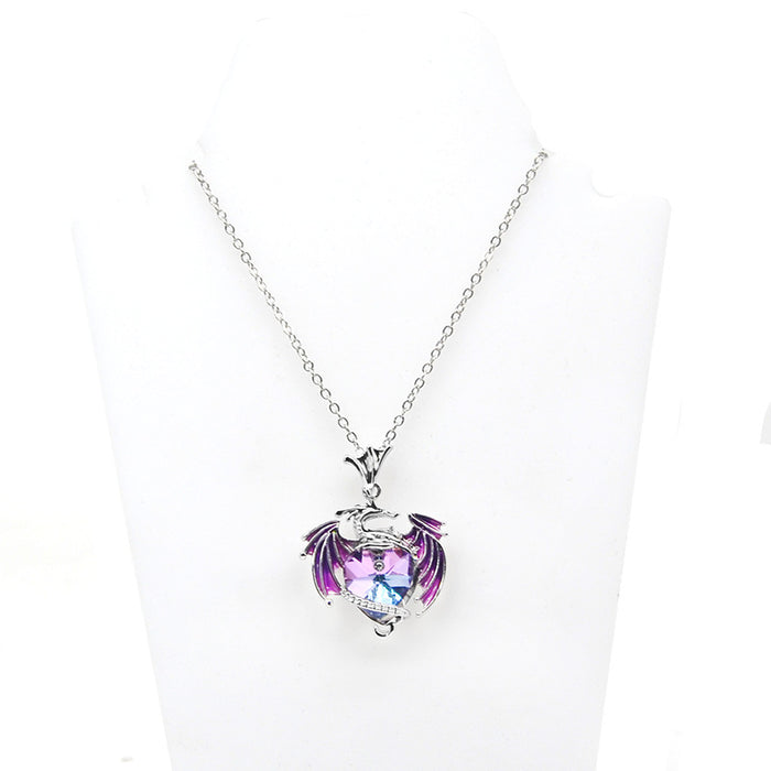 Wholesale Necklaces Alloy Colorful Heart Crystal Flying Dragon JDC-NE-LongR014