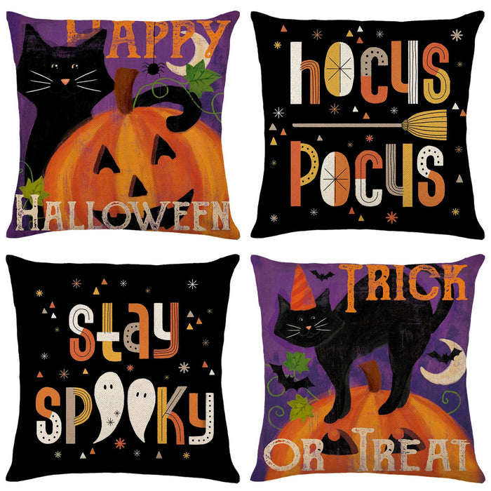 Wholesale Pillowcase Linen Print Halloween Without Pillow MOQ≥2 JDC-PW-LMJ002