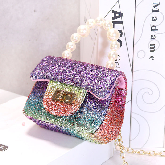 Wholesale Shiny Mini Women's Bag Pearl Handheld Children's Messenger Bag JDC-SD-Yixuan002