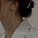 Jewelry WholesaleWholesale gold pearl long tassel alloy ear clip JDC-ES-ChiH016 Earrings 池豪 %variant_option1% %variant_option2% %variant_option3%  Factory Price JoyasDeChina Joyas De China