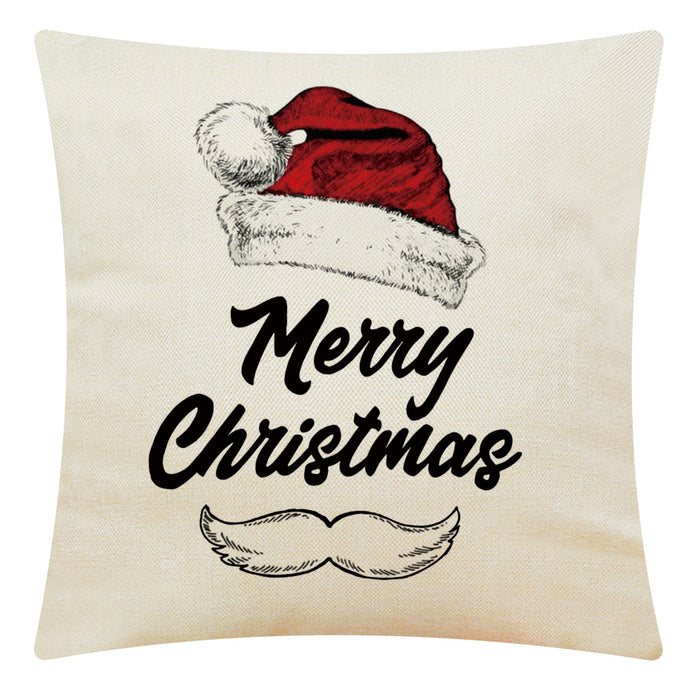 Wholesale Pillowcase Christmas Deer Hat Home Cotton Linen Pillowcase JDC-PW-XinXi002