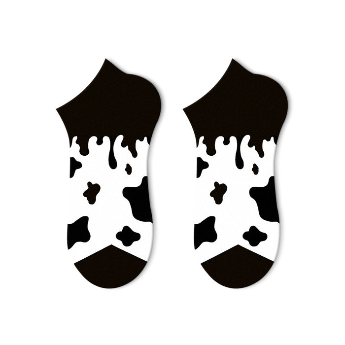Wholesale socks men's socks ins trend illustration summer thin section shallow mouth MOQ≥5 JDC-SK-JXuan002