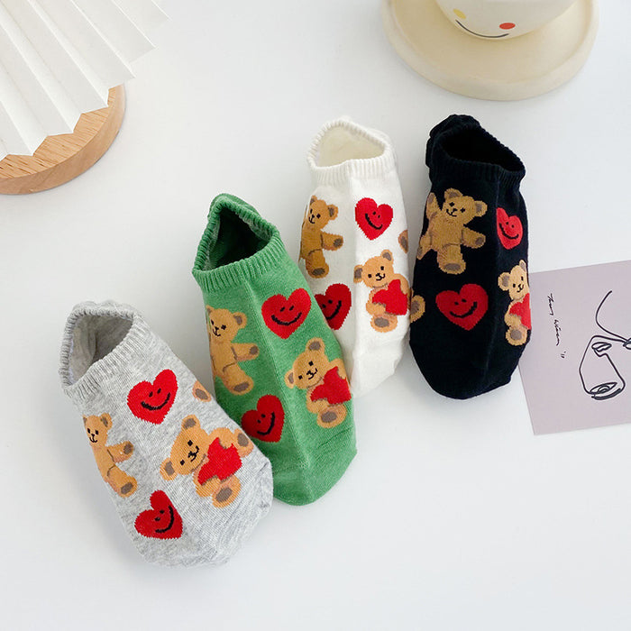 Calcetines al por mayor calcetines de botes delgados de verano calcetines de dibujos animados para evitar la caída del talón moq≥3 jdc-sk-linx005