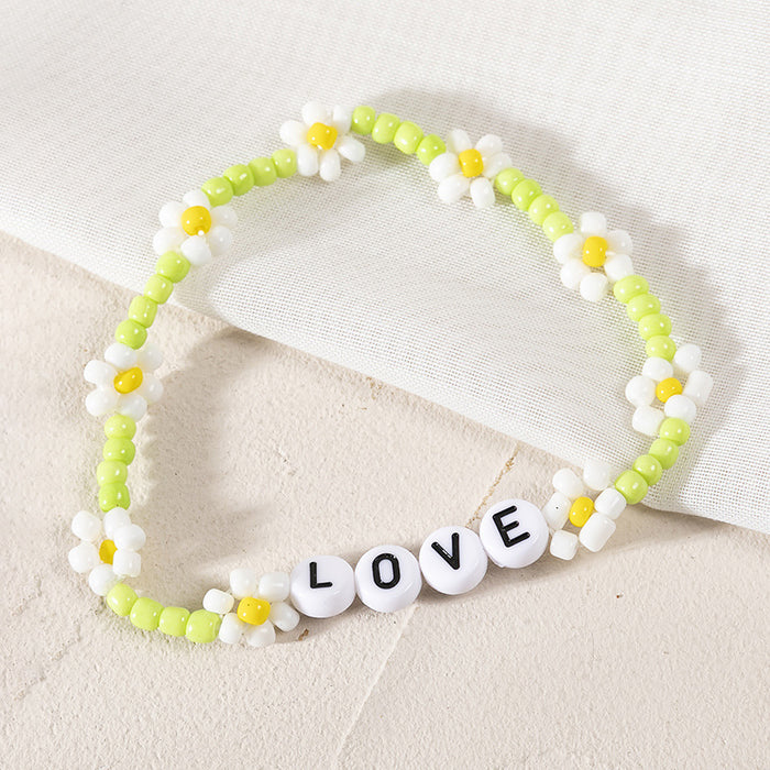 Wholesale Bracelet Resin LOVE Letter Rice Bead Bracelet JDC-BT-XLH004