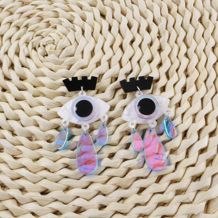 Wholesale Earrings Acrylic Laser Colorful Halloween Eyes MOQ≥2 JDC-ES-MOSHU020