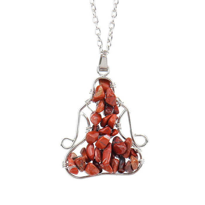 Wholesale Necklaces Metal Handmade Gravel Crystal Irregular MOQ≥2 JDC-NE-HanX003