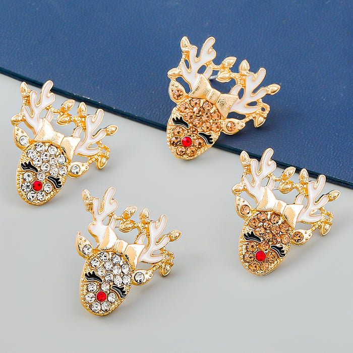 Wholesale Earrings Alloy Christmas Diamond Elk Earrings JDC-ES-JL1046