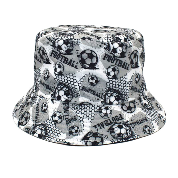 Hat tela de sombrero al por mayor Cartoon Football Impresión de pescador MOQ≥2 JDC-FH-Shunma004