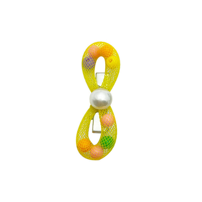 Wholesale Hair Clips Plastic Cute Bows Pearls Colorful Twist Beans MOQ≥2 JDC-HC-MAON007