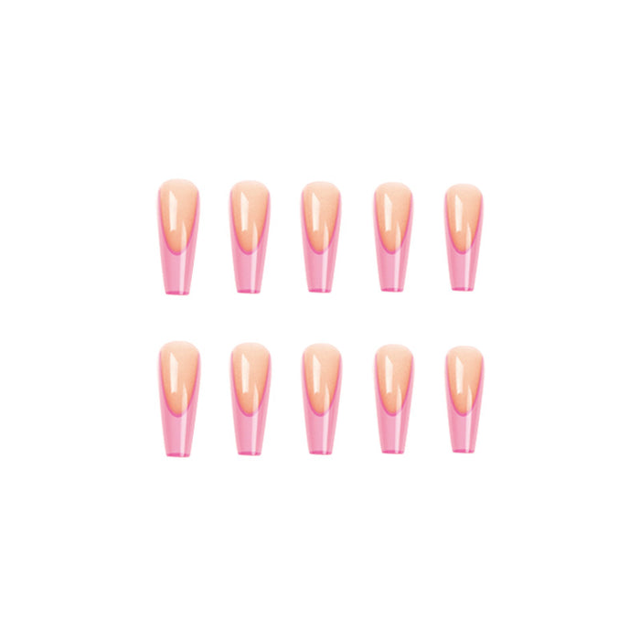 Patches de uñas al por mayor 24 piezas/caja de ballet rosa rosa francés moq≥3 jdc-ns-lfan038