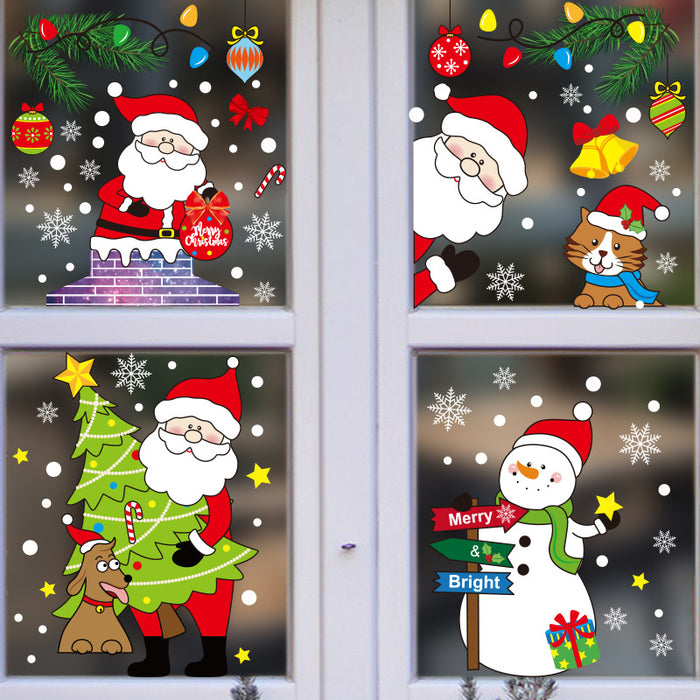 Decoración decorativa al por mayor Decoración de la ventana de vidrio Santa Claus Elk MOQ≥2 JDC-DCN-BOC001