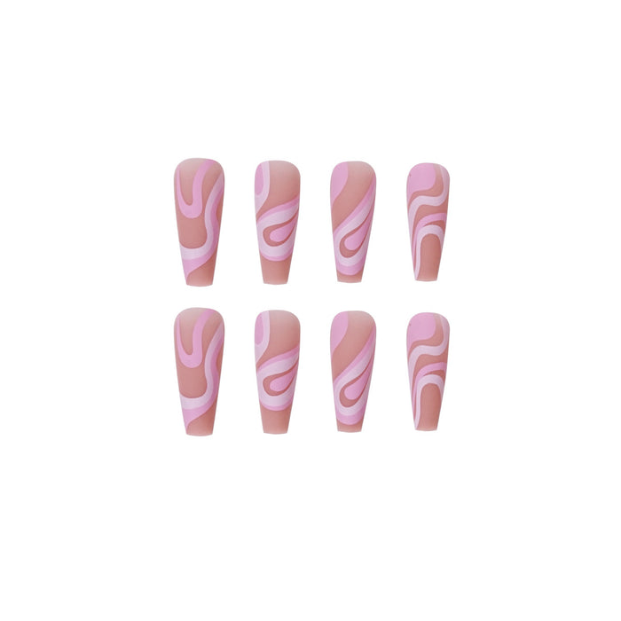 Calcomanías de uñas de línea de color rosa al por mayor 24 piezas/caja jdc-ns-lfan006