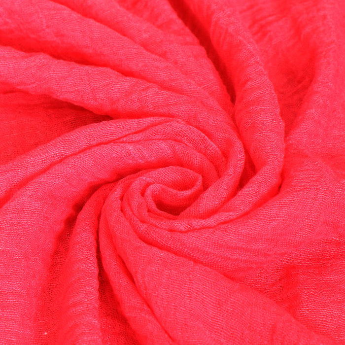Bufanda de algodón monocromático con lino de algodón con lino con franjas al por mayor JDC-SF-WENJ003