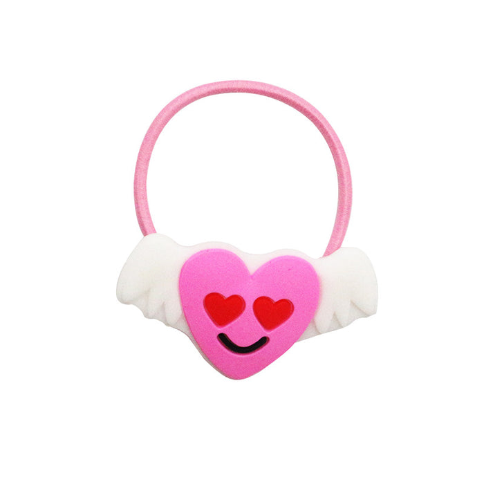 Wholesale Hair Scrunchies PVC Elastic Band Cute Heart Valentine's Day 20pcs (M) JDC-HS-KShou003