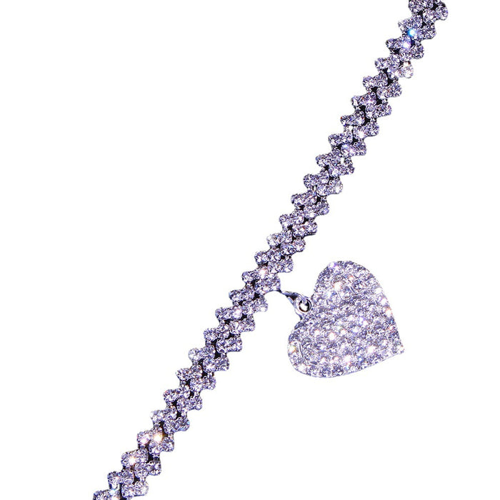 Wholesale Beach Diamond Anklet Rhinestone Love JDC-AS-Xins028