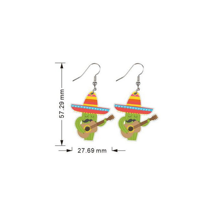 Wholesale Earrings Acrylic Rainbow Color Personality JDC-ES-Xuep055