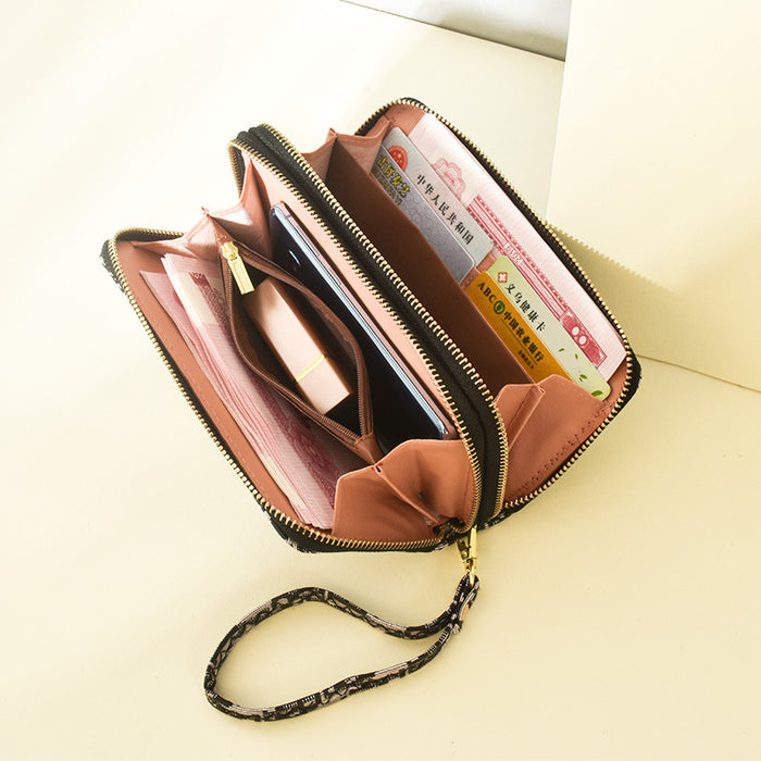 Wholesale Wallet PU Frosted Large Capacity Zipper Cell Phone Case (F) JDC-WT-Fanju008