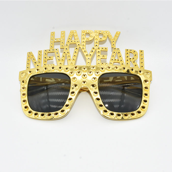 Wholesale Sunglasses PC 2023 Digital HAPPY NEW YEAR New Year's Eve Party Funny Shapes 10 pcs JDC-SG-SFY005