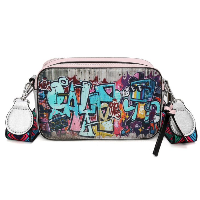 Wholesale PU Graffiti Camera Bag Shoulder Messenger Bag JDC-SD-Dingye002