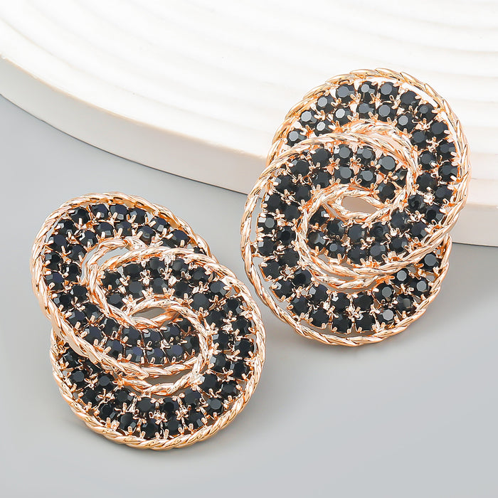 Wholesale Geometric Earrings Colored Diamond Alloy Rhinestones JDC-ES-JL1078