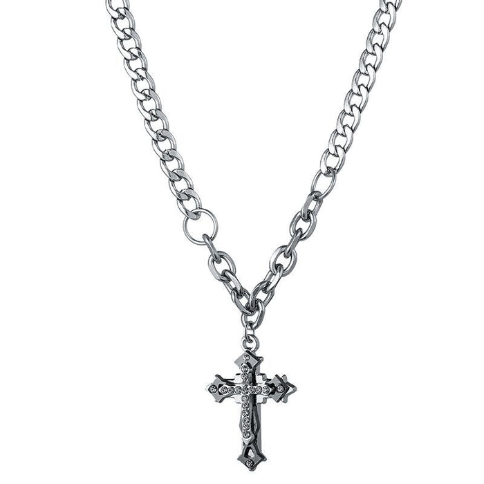 Wholesale Necklace Titanium Steel Diamond Cross Sweater Chain JDC-NE-PiaoT002