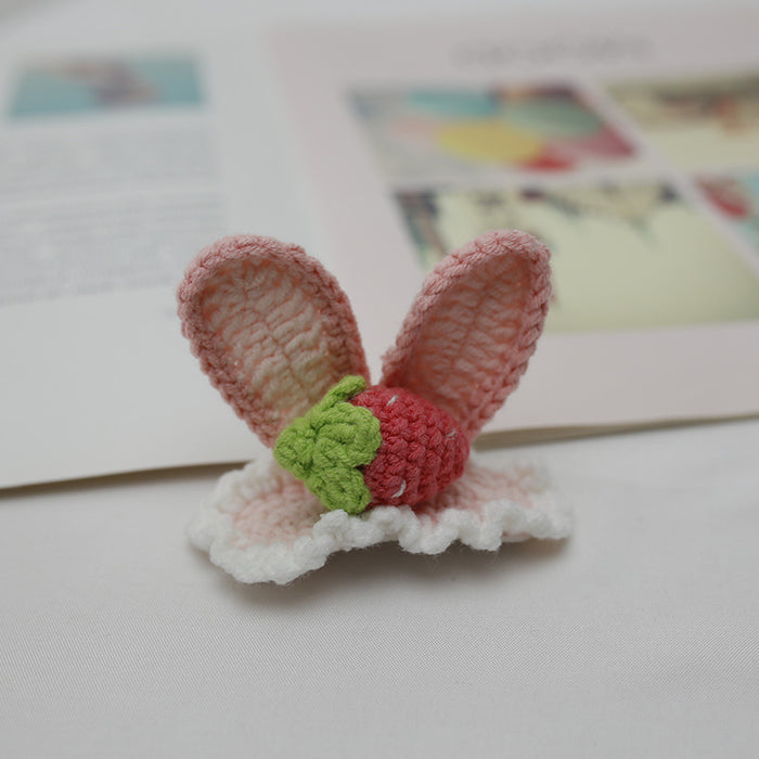 Wholesale Hair Clips Combed Cotton Wool Crochet Cartoon Rabbit Ears JDC-HC-BDXY003
