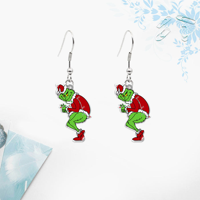 Wholesale Earrings Acrylic Christmas Cartoon Ear Hooks (M) JDC-ES-XiangL052