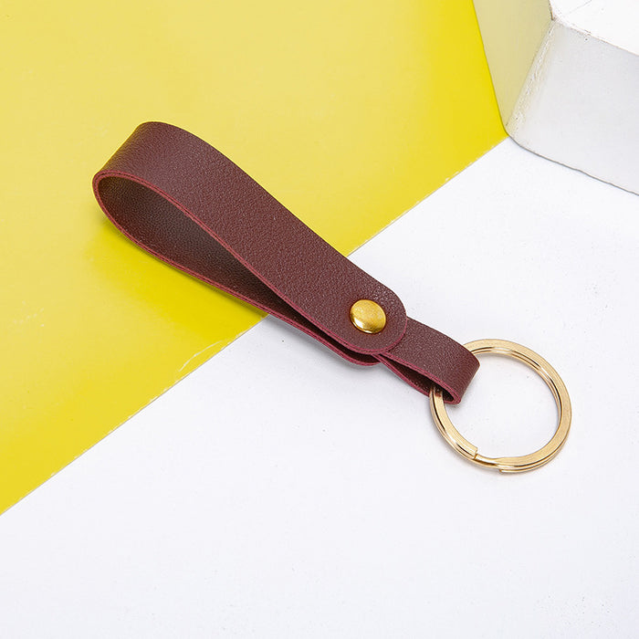 Wholesale Keychains PU Leather Car Simple Solid Color JDC-KC-XingR008