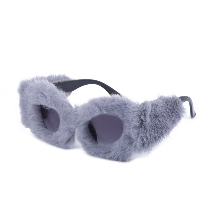 Wholesale Plush Sunglasses Ladies Fashion Cat Eye JDC-SG-LanM016