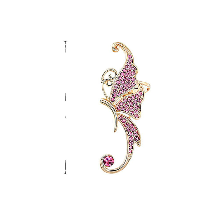 Wholesale Earrings Alloy Full Diamond Butterfly Ear Clip MOQ≥2 JDC-ES-HaoBiao026